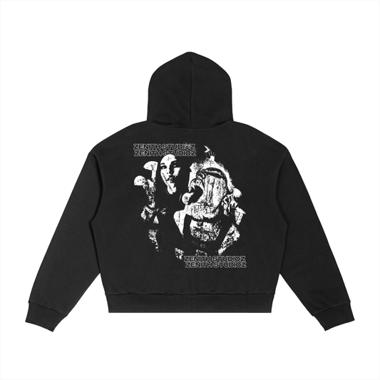ZS Plaid Boxy Zip Up Hoodie
